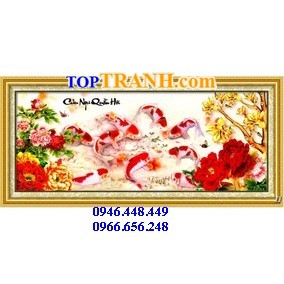 Tranh gắn đá cửu ngư quần hội